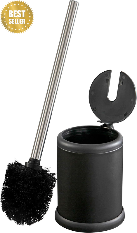 Toilet Brush and Holder | Self Closing Lid | 360 Degree Brush Head | Bathroom Cl