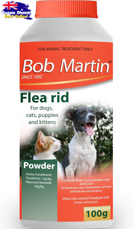 Flea & Lice Powder for Dogs & Cats - Fast Acting Treatment, Easy Apply, 100g