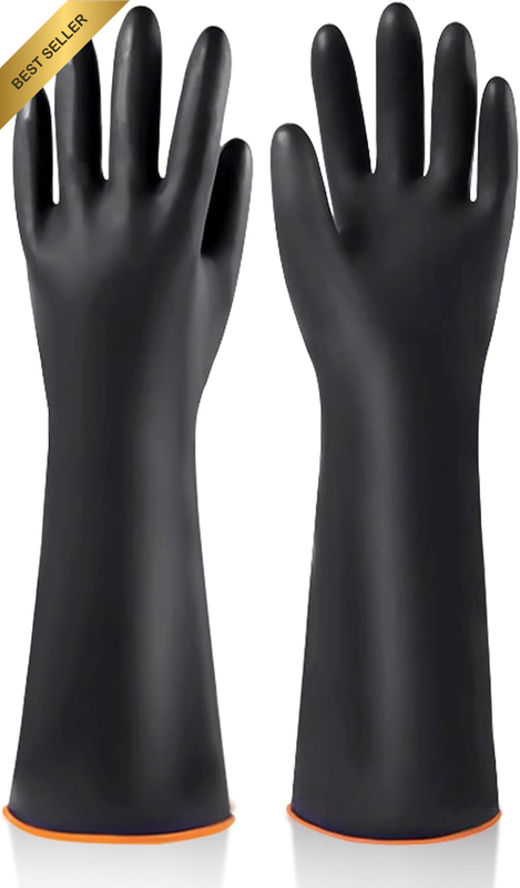 Heavy Duty Chemical Resistant Gloves, 55 Cm Long, Reusable, Waterproof, Acid, Al