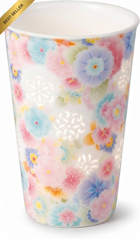 400Ml Floral Ceramic Tea Cup without Handle