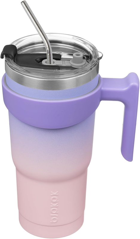 20 Oz Tumbler with Handle and Straw Lid Stainless Steel Travel Mugs Insulated Tu