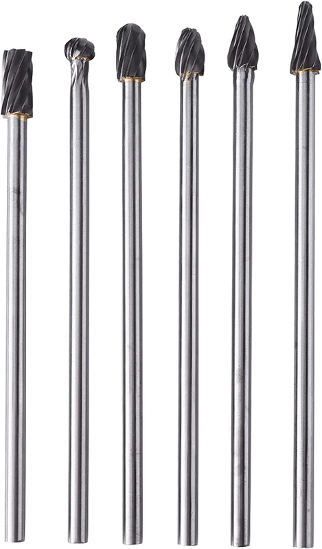 Rotary Bit Set, Port and Polish Kit Cylinder Head Aluminum Porting Kit 6Pcs