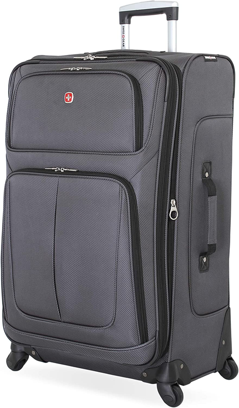 Sion Softside Expandable Roller Luggage, Dark Grey, Checked-Large 29-Inch