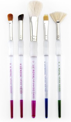 Royal & Langnickel Soft Grip 5pc Assorted Hair Texture Paint Brush Set, Includes