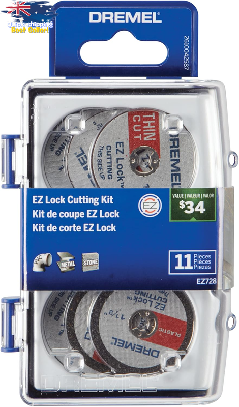 EZ Lock Rotary Tool Cut-Off Discs Kit EZ728-01 11 Piece for Metal Plastic