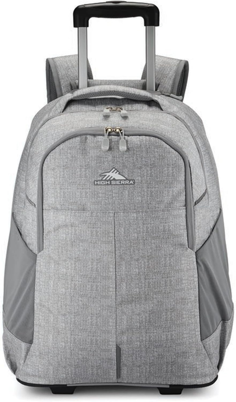 Powerglide Pro Wheeled Daypack Backpack with 360 Degree Reflectivity, Telescoping Handle, Dual Side Pockets, and Laptop Sleeve, Fits Most 15.6