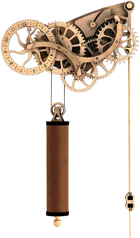 Laser-Cut Mechanical Wooden Pendulum Clock - 3D Clock Puzzle Model Kit