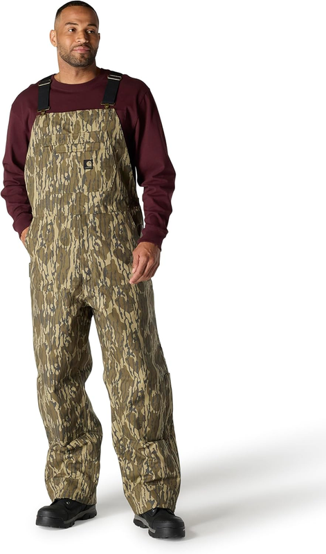 Carhartt mens Rugged Flex Duck Loose Fit Insulated Camo Bib Overall