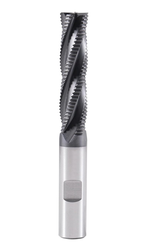 1/2 inch Dia, M42 8% Cobalt Tialn Roughing End Mill, Coarse Tooth, Center Cuttin