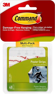 Command Poster Strips, Damage Free Hanging Poster Hangers, No Tools Wall Hanging