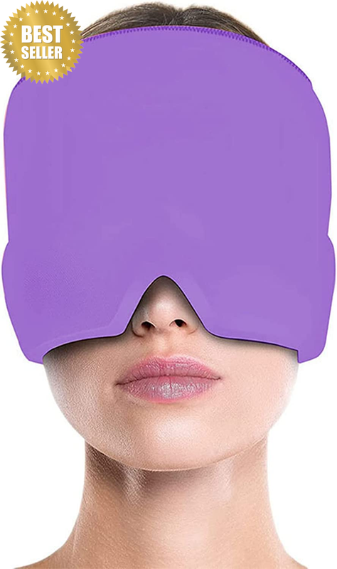 Migraine Cap Gel Ice Pack for Alleviating Headache, Puffy Eyes, Tension, Sinus, 