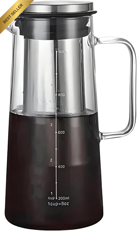 Cold Brew Coffee Maker/Cold Brew Jug 100% Airtightcold Brew Glass Coffee Pot 1L