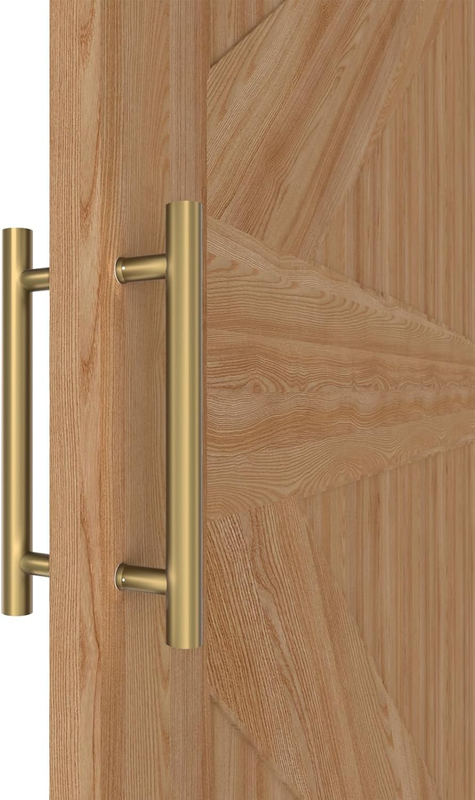 Titanium Gold round Barn Door Handles 12