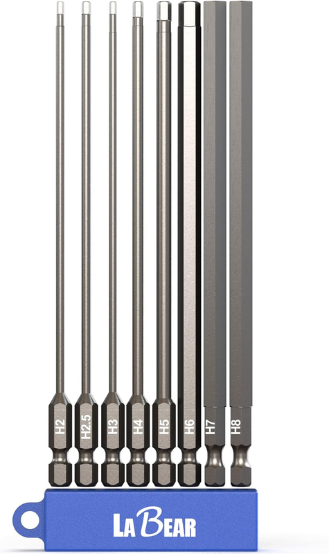 - 8Pc Hex Bit Set METRIC 6 Inch Long, 1/4