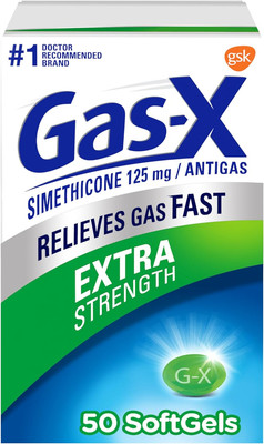 Gas-X Extra Strength Gas Relief Softgels with Simethicone 125 mg - 50 Count(NEW)
