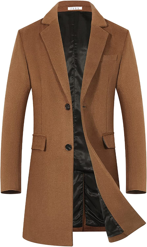 Stylish French Wool Trench Coat Long Pea Coat Premium Winter Business Suit
