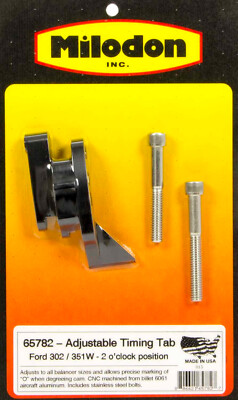 Milodon 65782 Timing Pointer, Adjustable, Stainless Hardware, Billet Aluminum