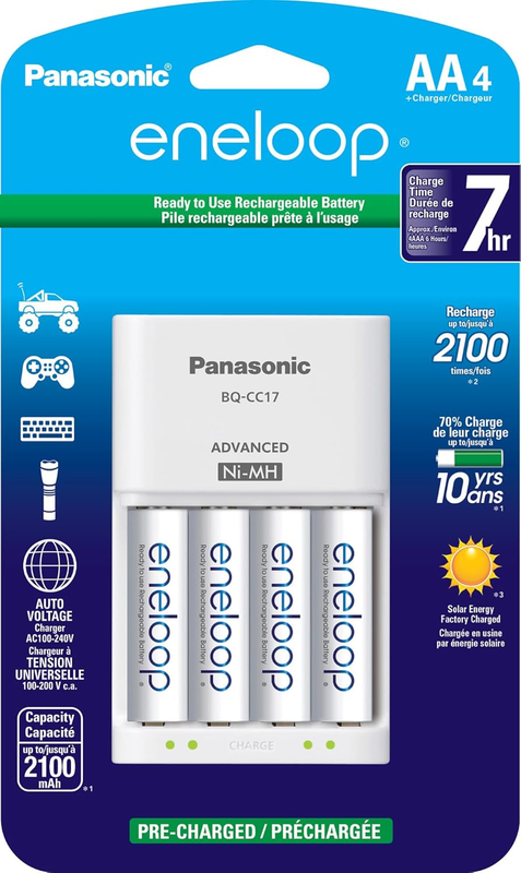 Panasonic KKJ17MCA4BA Advanced Individual Cell Battery Charger with AA New 2100