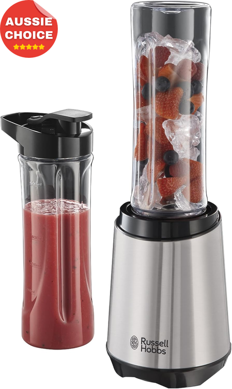 Mix and Go Stainless Steel Blender 300 Watt High Speed Dishwasher Safe Black