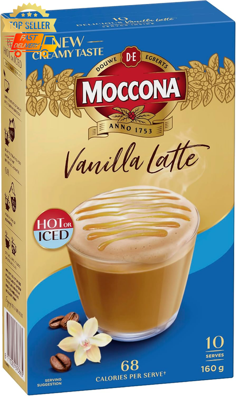 Vanilla Latte Instant Coffee 50 Sachets | 10 Packs of 5 | Quick Brew Instant Mix