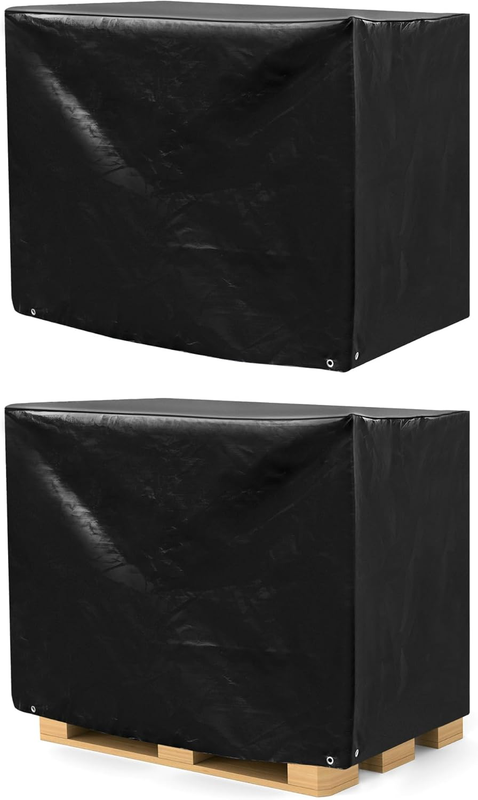 Heavy Duty Waterproof Pallet Covers, 2 Pack, 4x5x4 Ft, Black, 12 Mil Thick