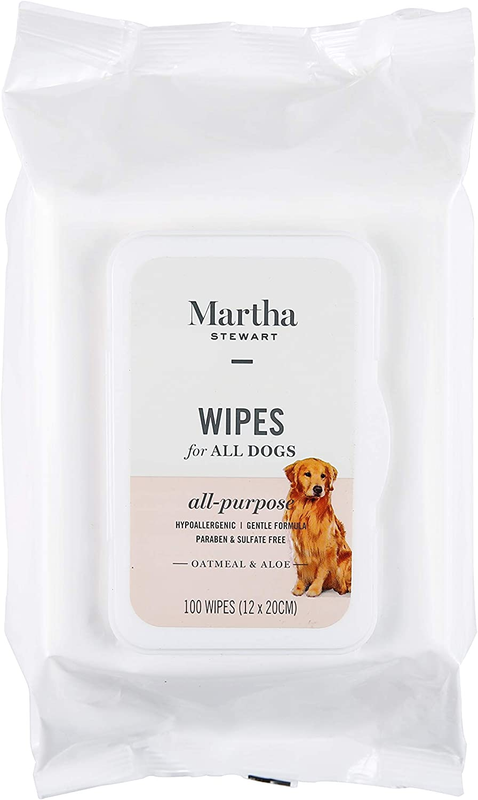 Martha Stewart for Pets Multipurpose Grooming Wipes for Dogs with Oatmeal and Al