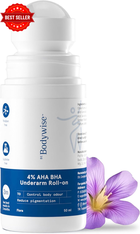 4% AHA BHA Underarm Roll on | with 2% Lactic Acid, 1% Mandelic Acid, 1% Salicyli