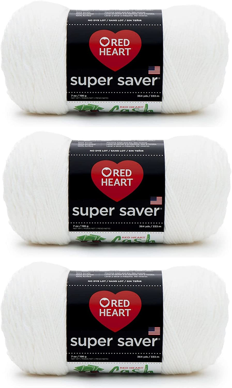 Bundle of 3 Red Heart Super Saver Yarn - Perfect for All Your Crafting Needs!
