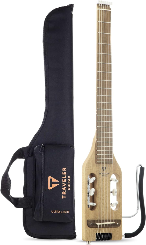 Ultra-Light Mahogany Travel Guitar with Removable Lap Rest & Gig