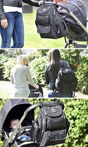 Bag Nation Diaper Bag Backpack with Stroller Straps, Changing Pad and Sundry Bag