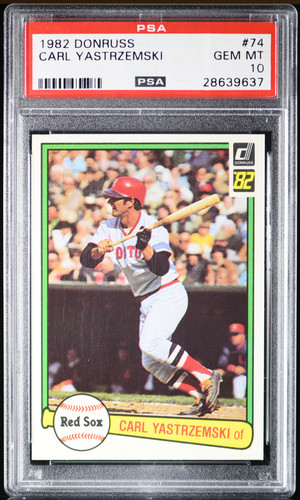 1982 Donruss #74 Carl Yastrzemski, PSA 10 Gem Mint ~ HOF Red Sox ~ FREE SHIPPING