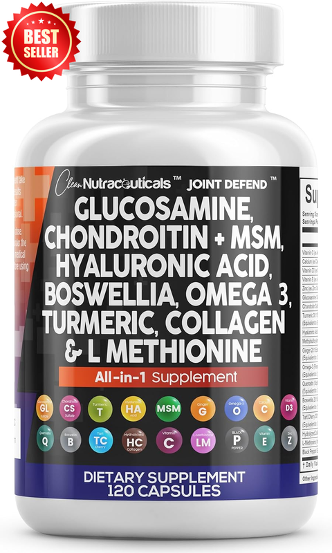 12O CT Glucosamine Chondroitin MSM Turmeric Curcumin HA Omega 3 US