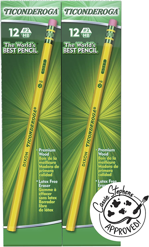 Ticonderoga Wood-Cased Pencils, Unsharpened, #2 HB Soft, Yellow, 96 Count New