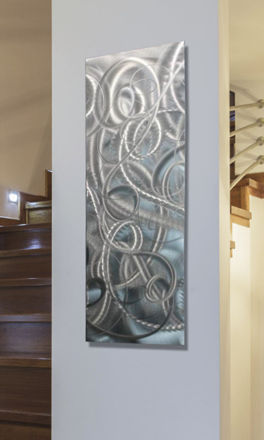 Silver Art Accent Metal Wall Art Modern Etched Silver Wall Decor by Jon