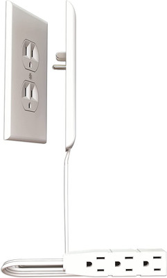 Sleek Socket Ultra-Thin Outlet Concealer with Cord Concealer Kit, 3 Outlet, 3-Fo