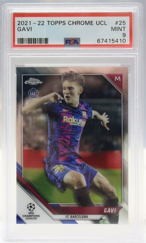 2021-22 Topps Chrome UCL Gavi #25 Refractor Rookie RC PSA 9 MINT