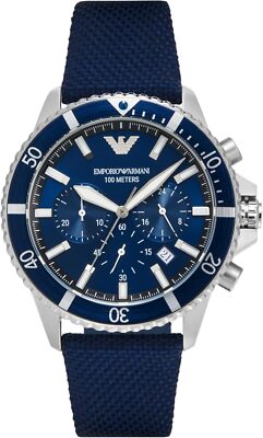 Emporio Armani] Watch Diver Chronograph AR11588 Men's Blue