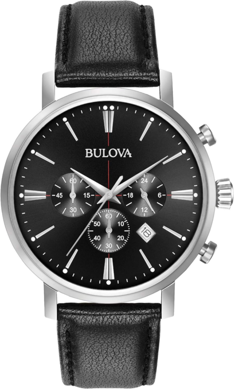Pre-owned Bulova Men's Classic Aerojet Stainless Steel 6-hand Chronograph Watch With Black