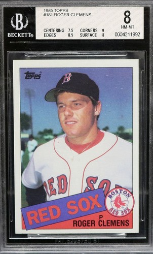 1985 Topps #181 ROGER CLEMENS RC BGS 8 NM-MT  Red Sox Free Shipping