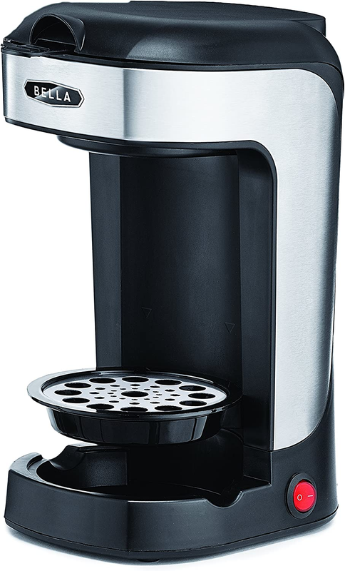 BELLA 14436 One Scoop Cup Manual Coffee Maker Black and Stai