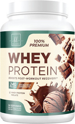 Whey Protein Powder, Rich Double Chocolate Whey Isolate with 24G Protein & Bcaas