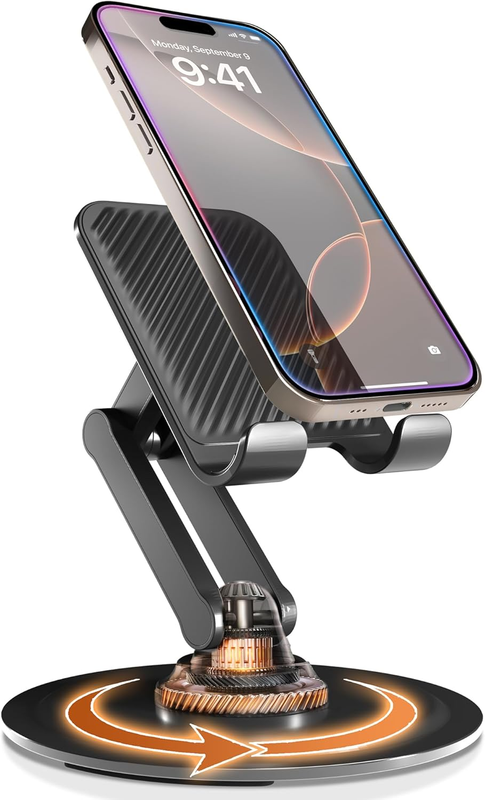 360° Stand - Adjustable Cell Phone Stand for Desk | 360° Click-Rotating, Multi-A
