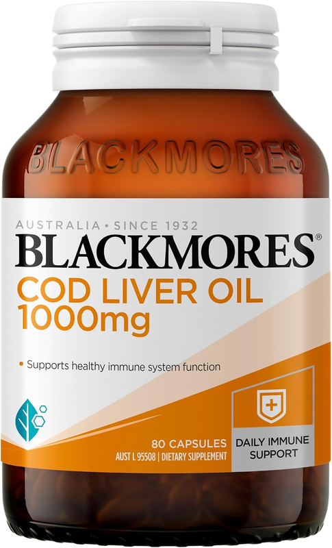 Cod Liver Oil| Supports Healthy Immune System Function | 80 Capsules