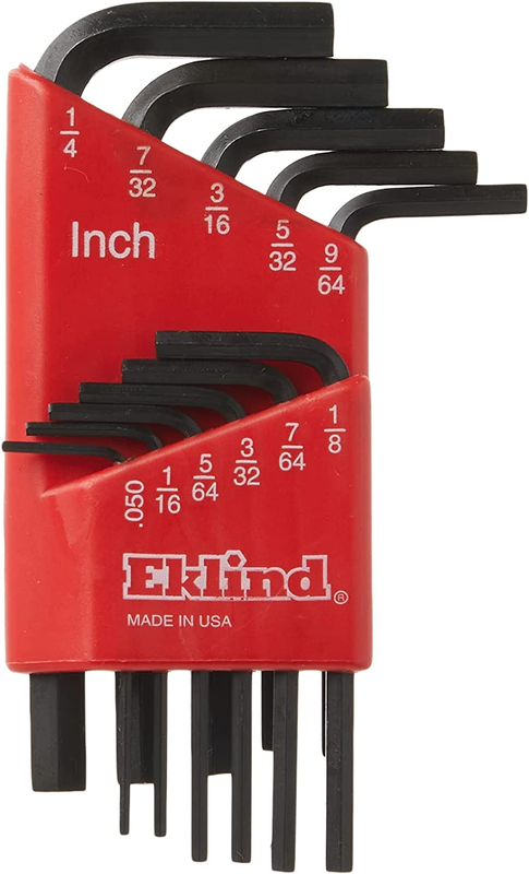 10111 Hex-L Key Allen Wrench - 11Pc Set SAE Inch Sizes .050-1/4 Short Series
