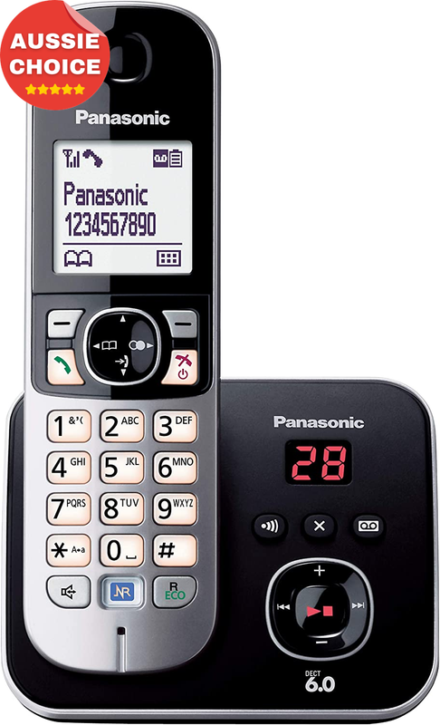 DECT Digital Cordless Phone Black Silver 1 Handset Built-In Answering Machine