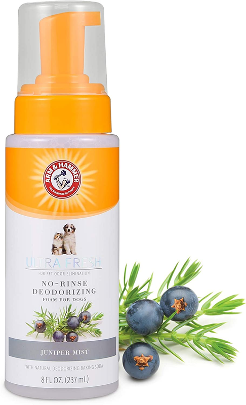 No Rinse Deodorizing Foam for Dogs,Juniper Mist,8 Oz | Waterless Dog Shampoo