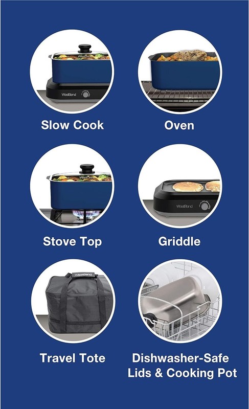 West Bend 87905B Slow Cooker Large Capacity Non-Stick Vessel with Variable Tempe