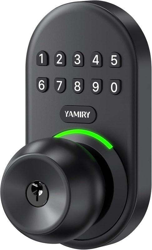 Keypad Smart Door Knob Lock, Keyless Entry Digital Lock with Handle, Electronic