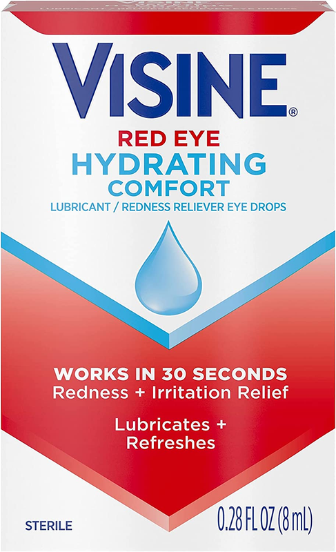 Visine Red Eye Hydrating Comfort Redness Relief Lubricating Eye Drops 0.28 fl...
