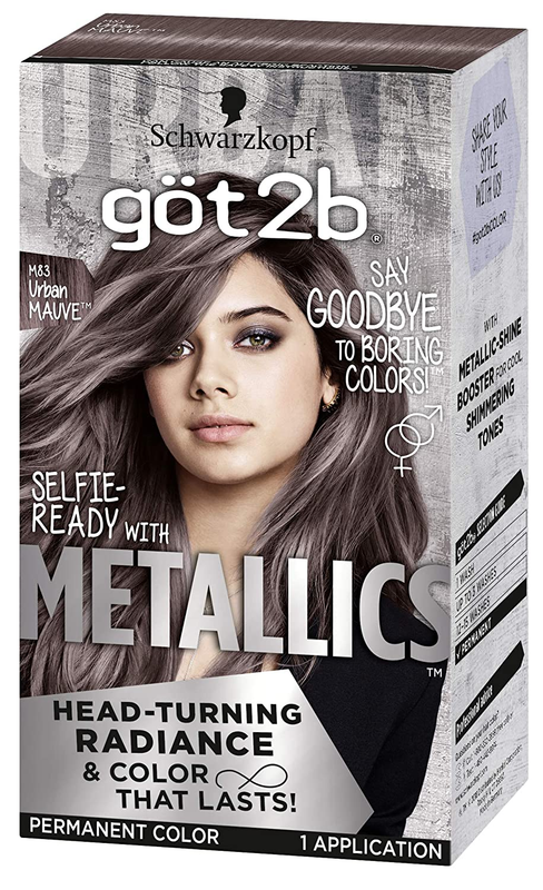 Schwarzkopf Got2B Metallics Permanent Hair Color, Urban Mauve, M83